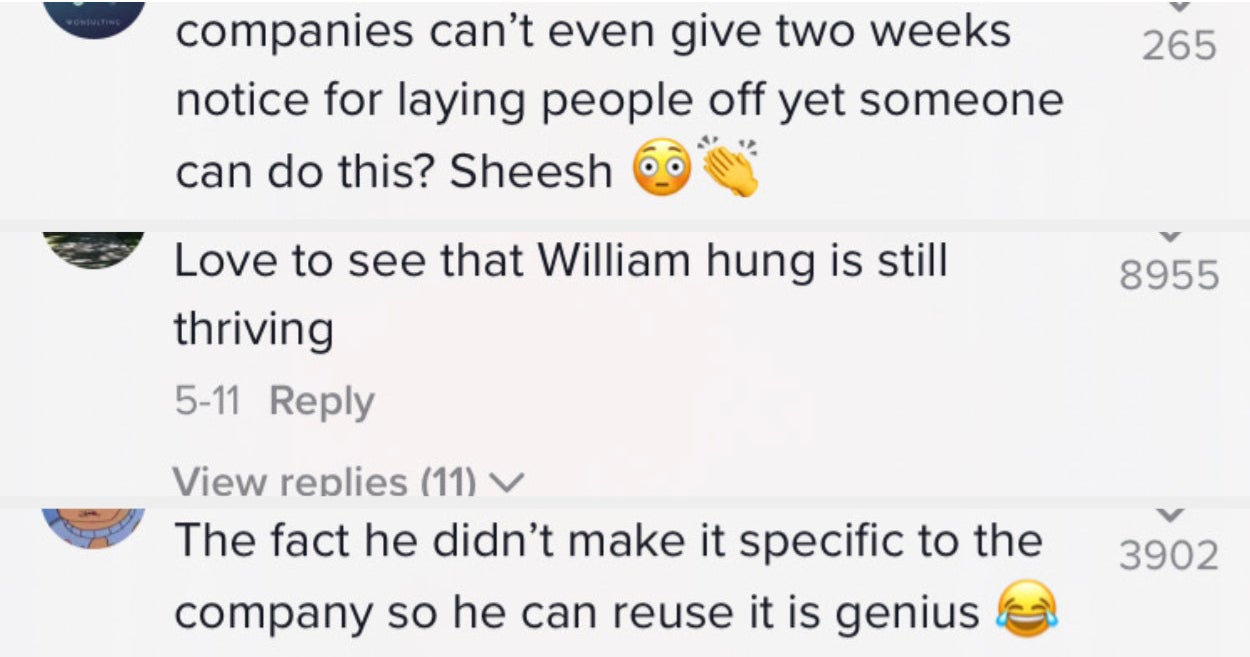 Comments: &quot;Love to see that William Hung is still thriving&quot; and &quot;The fact he didn&#x27;t make it specific to the company so he can reuse it is genius&quot;