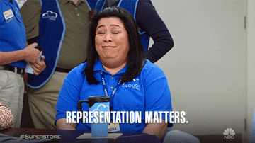 GIF of a woman saying &quot;representation matters&quot;