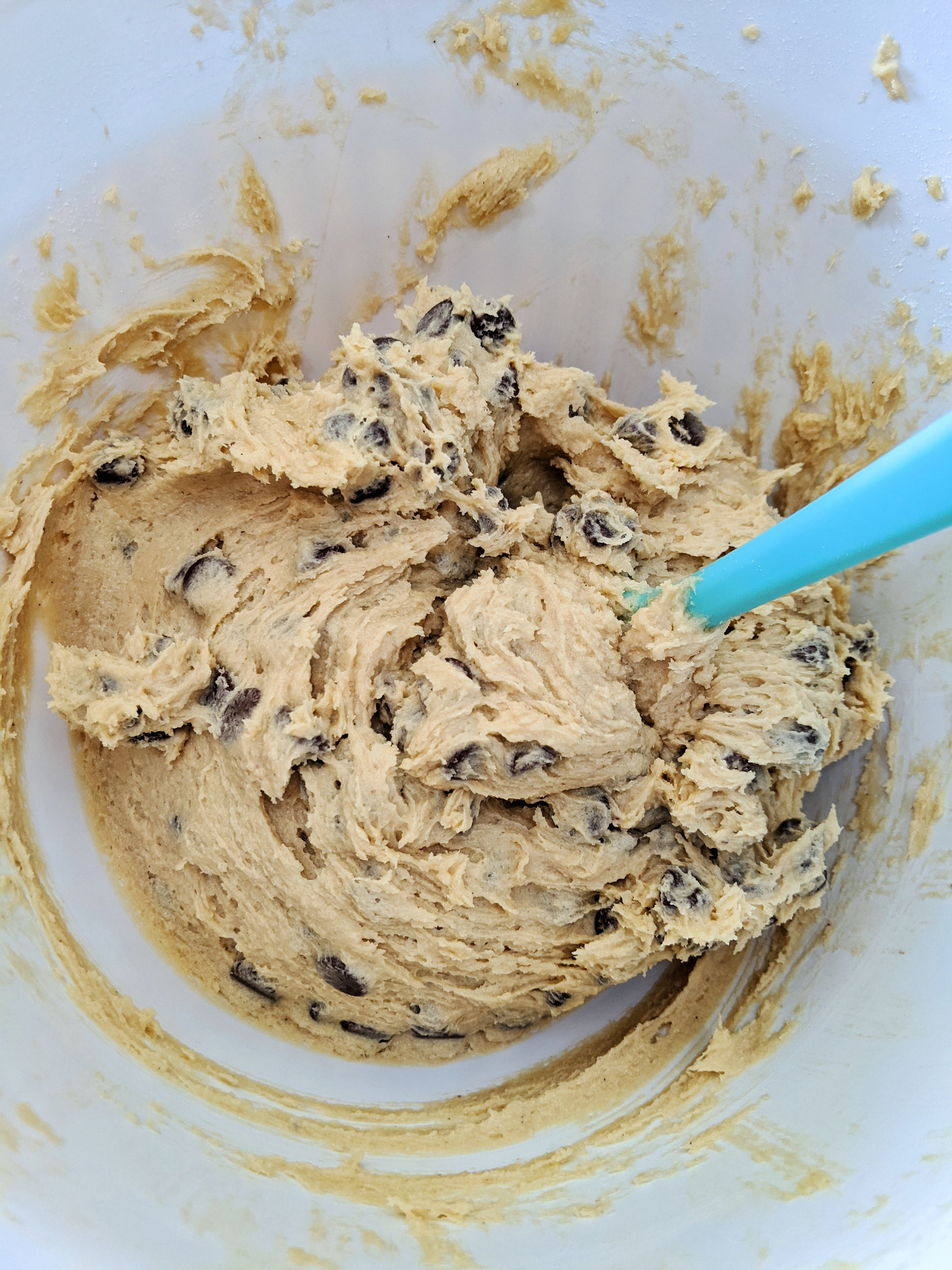 Chocolate chip cookie batter.