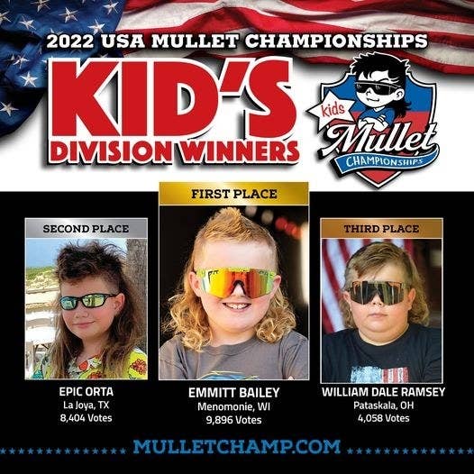 The top three winners in the kids division