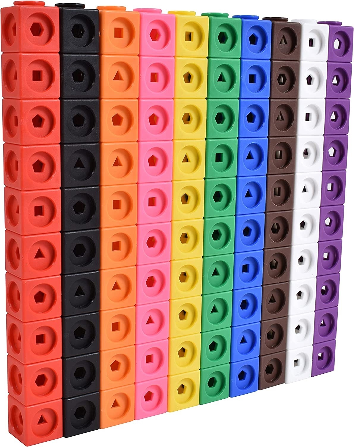 multicoloured stackable maths blocks