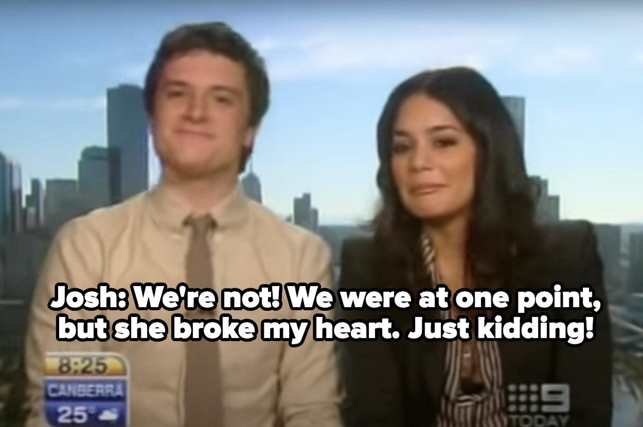 josh in the interview saying that they&#x27;re not dating but were until she broke his heart