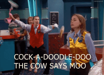 &quot;Cock-a-doodle-doo the cow says moo&quot;