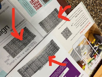 reviewer image with mail and addresses that were covered up with id roller