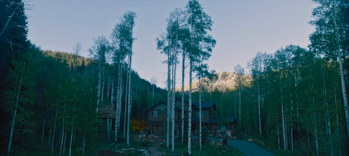 A house lit by the morning sun