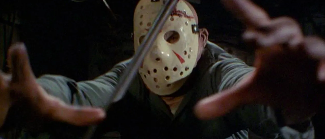 Jason is smacked in the head with an axe