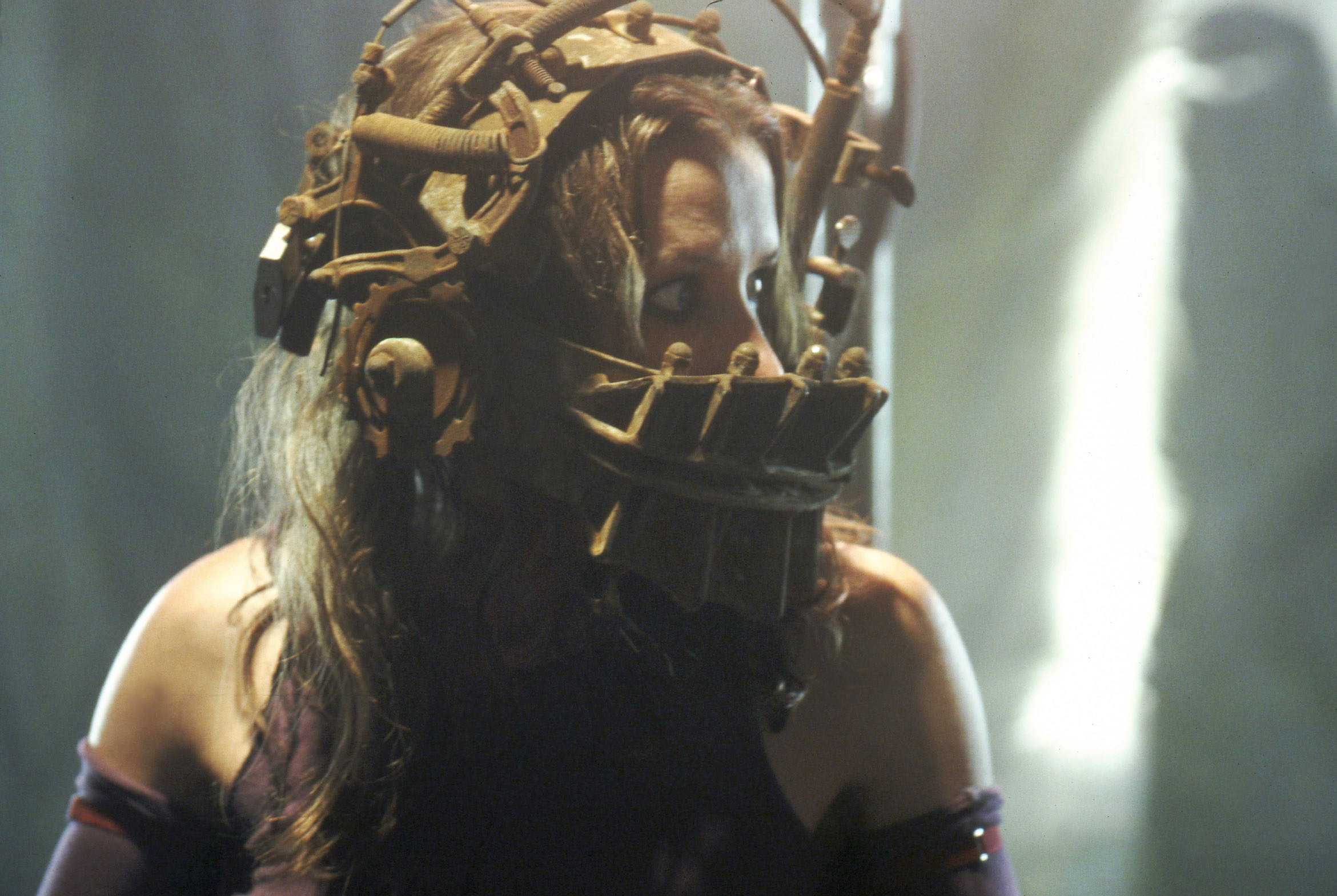 a woman with a dead contraption on her head