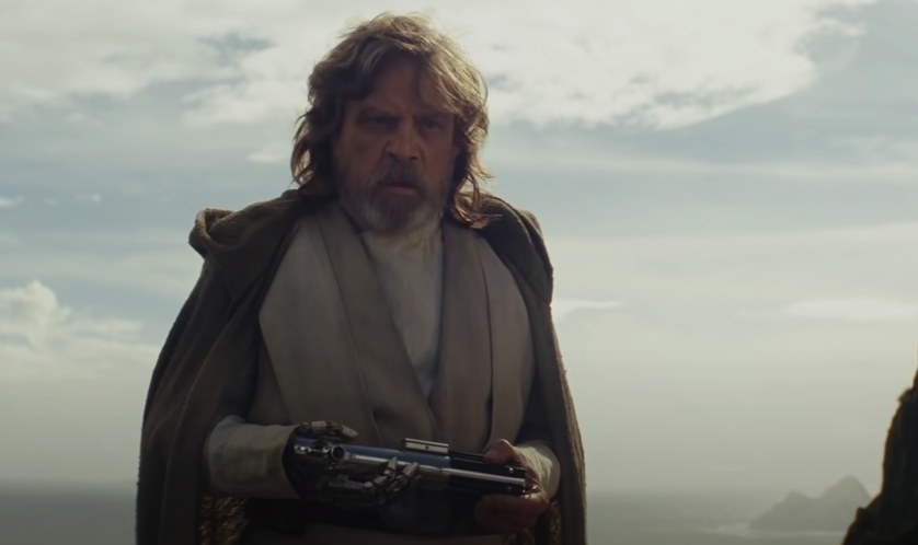 Luke Skywalker in scene from The Force Awakens