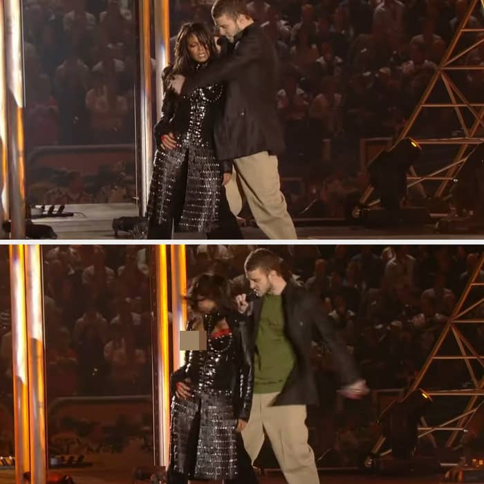 Janet Jackson and Justin Timberlake onstage