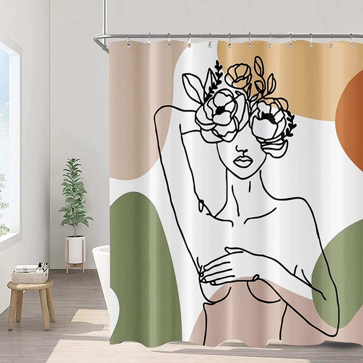 an abstract shower curtain