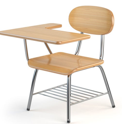 A right-handed desk