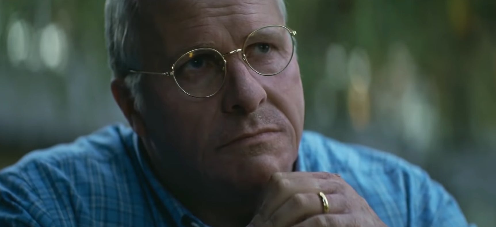 Close-up of Dick Cheney in &quot;Vice&quot;