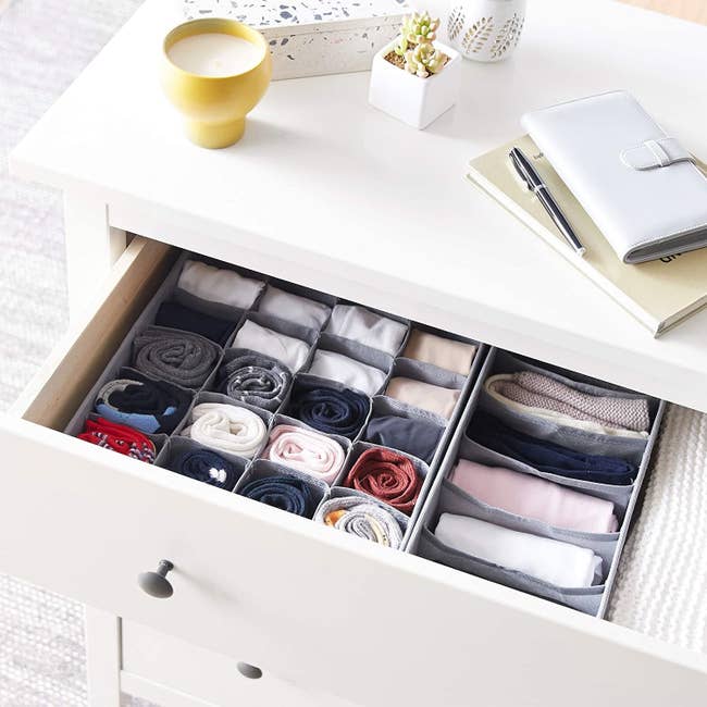 Drawer with organizer placed inside