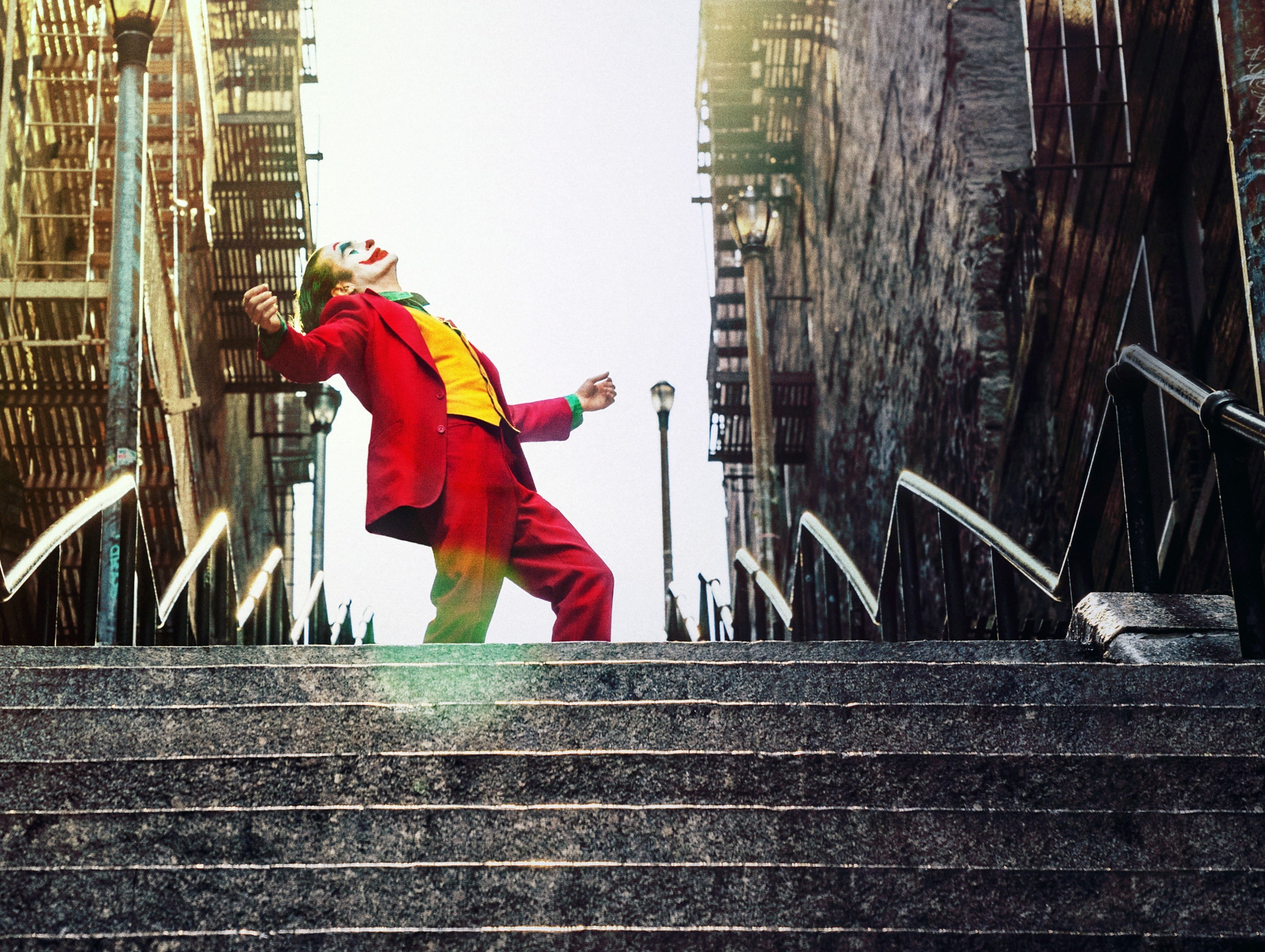 joker dancing on the stairs