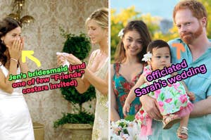 Courteney Cox was Jennifer Aniston's bridesmaids, and Jesse Tyler Ferguson officiated Sarah Hyland's wedding
