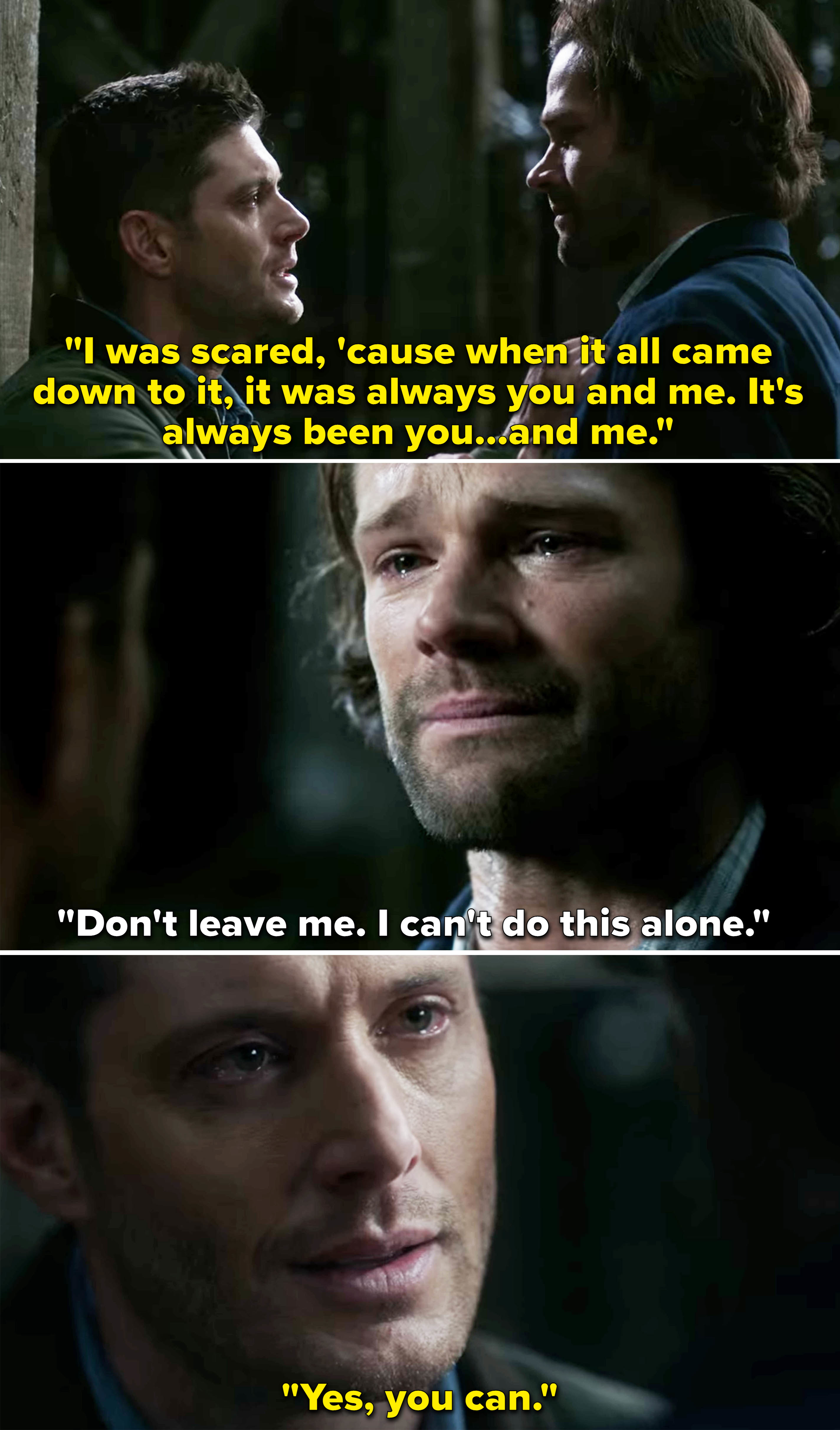 Sam an Dean crying