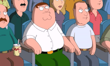 Peter from &quot;Family Guy&quot; points at the movie theater screen