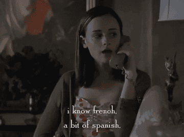 character saying they know french and spanish but not italian