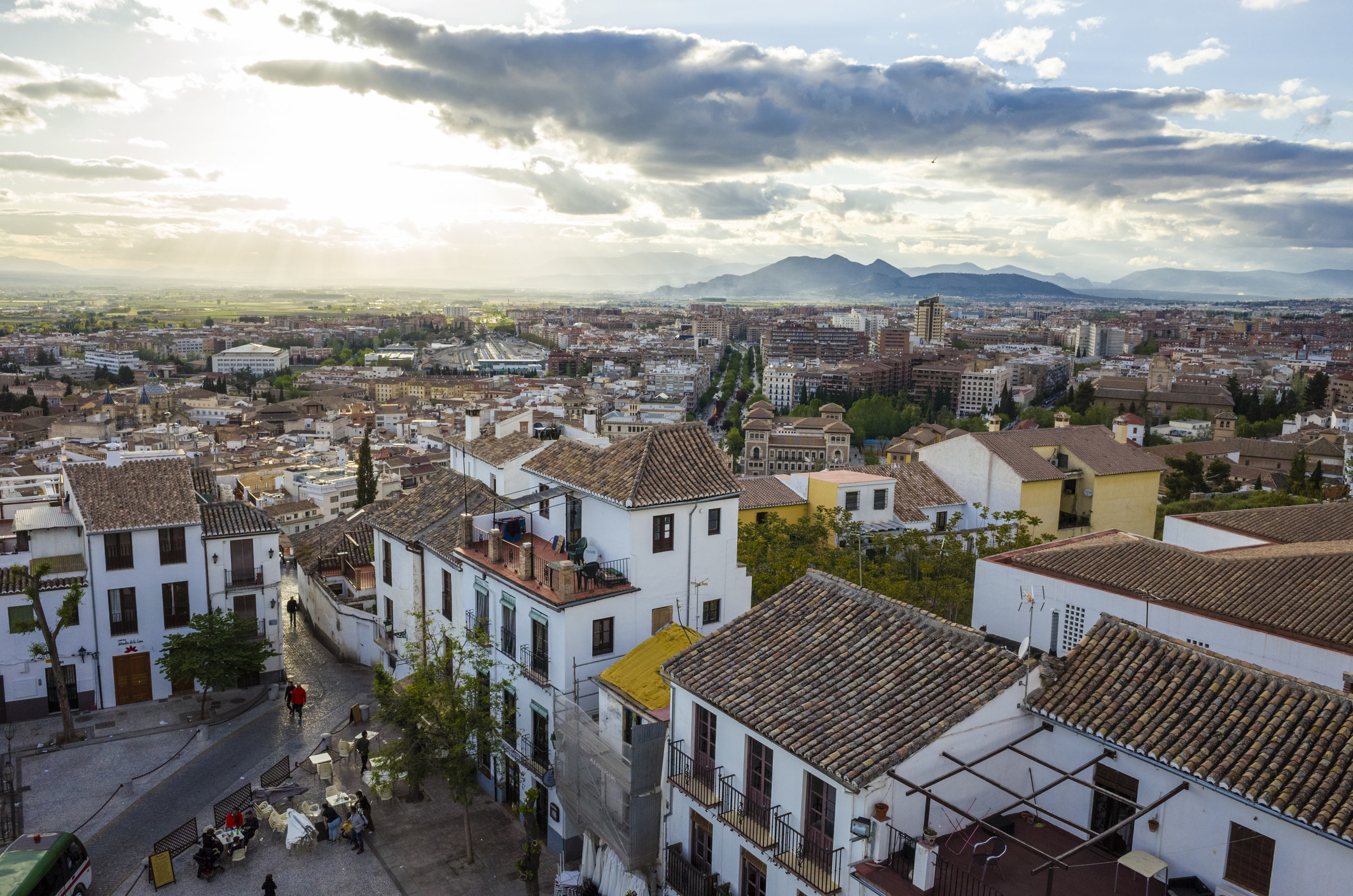 Whitewashed buildings in Granada.