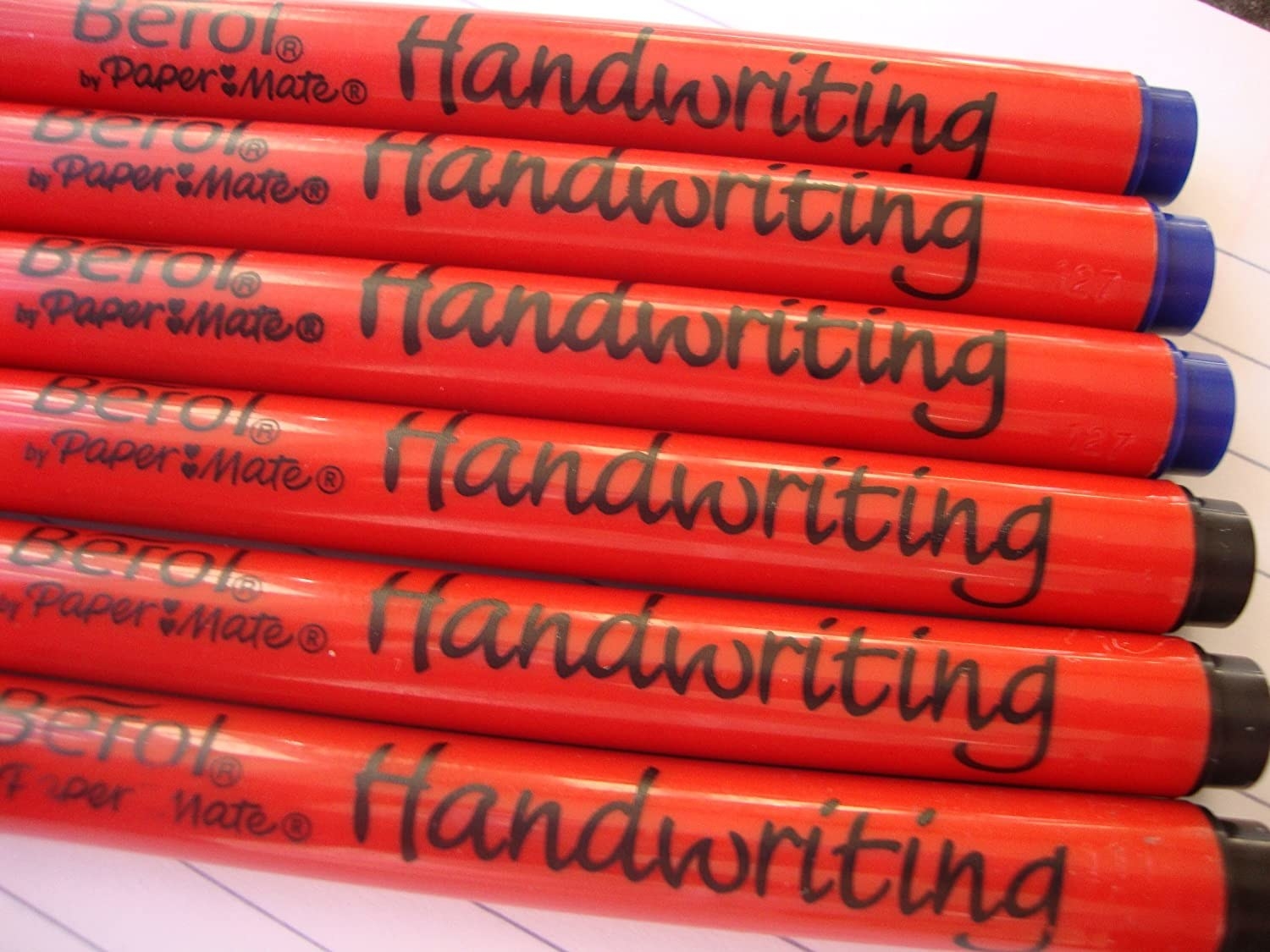 six handwriting pens
