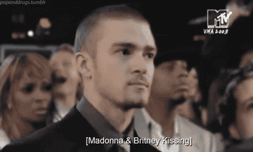Justin Timberlake in the audience during the kiss