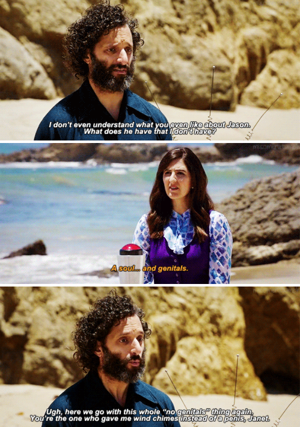 D&#x27;Arcy Carden and Jason Mantzoukas in &quot;The Good Place&quot;