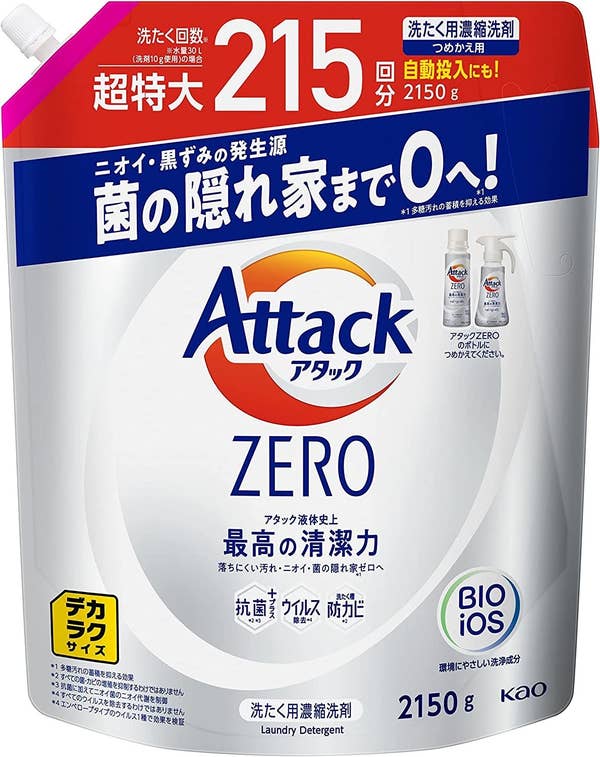 2. アタックZERO 洗濯洗剤 液体 詰め替え 2150ｇ デカラクサイズ