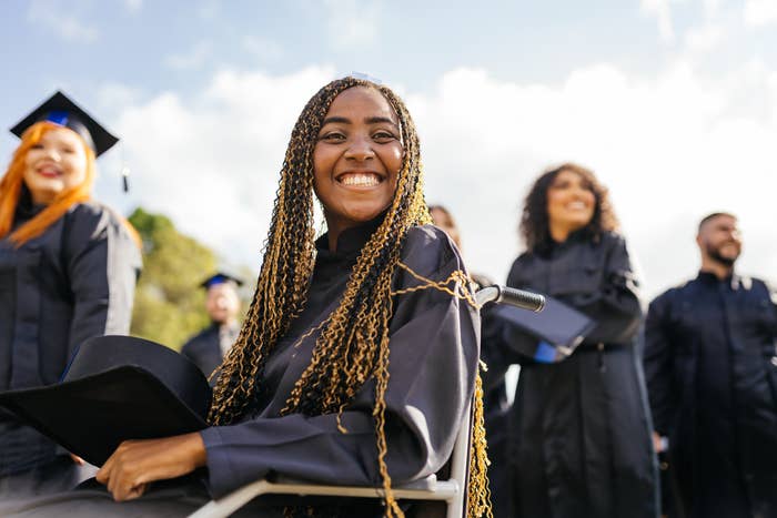 People in graduation caps and gowns