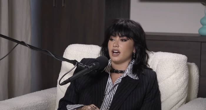 Demi speaking during the podcast