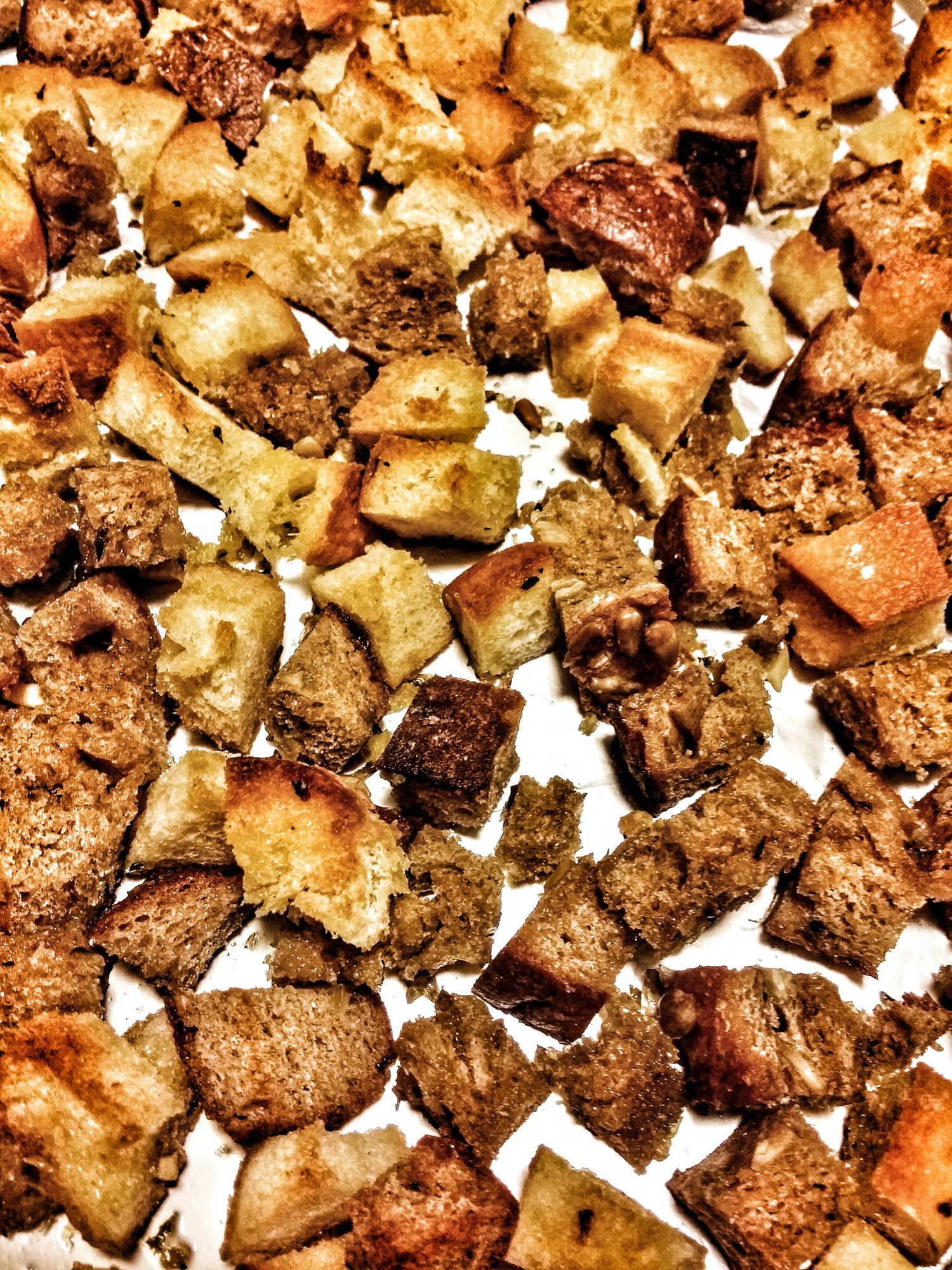 Homemade croutons.