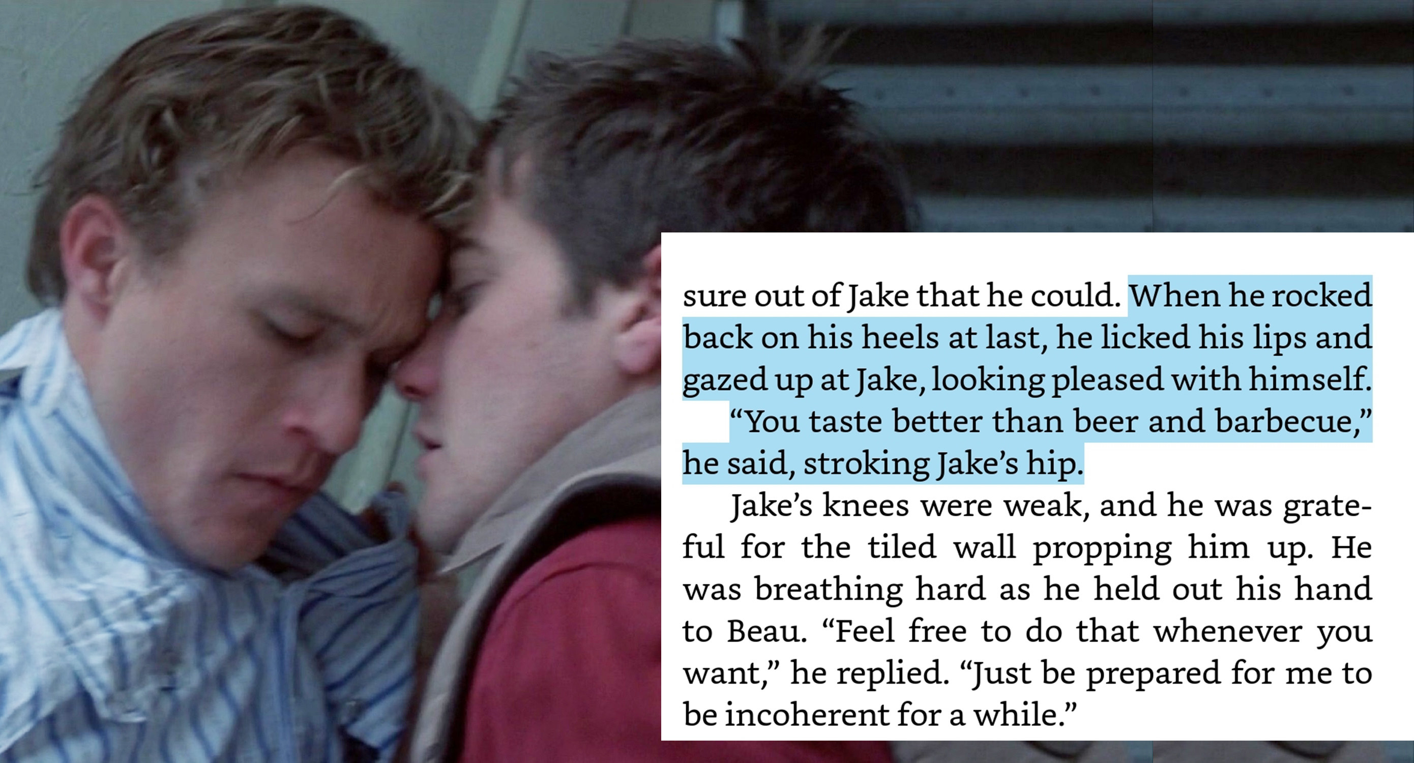 heath ledger and jake gyllenhaal kiss in &quot;brokeback mountain&quot;