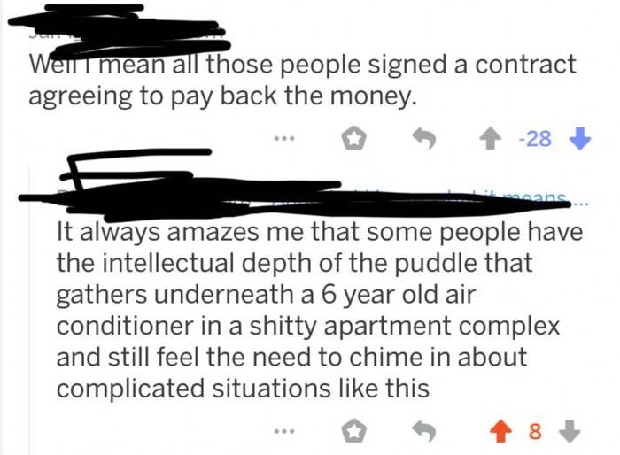 someone roasting a boomer about student loans