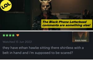 Ethan Hawke in scary mask for film and letterboxd review of The Black Phone film