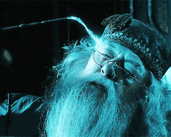 Dumbledore removing memory with wand