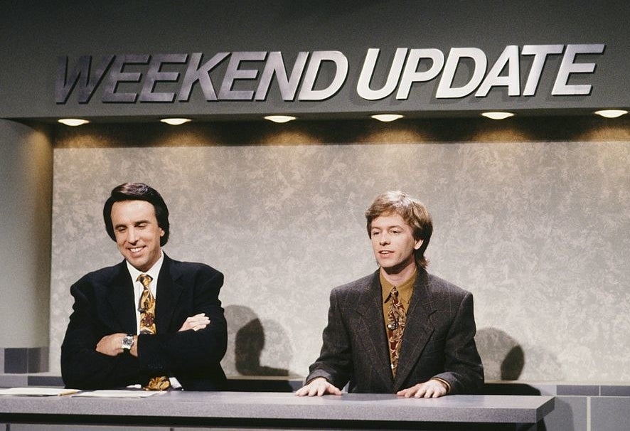 Kevin Nealon and David Spade on Weekend Update