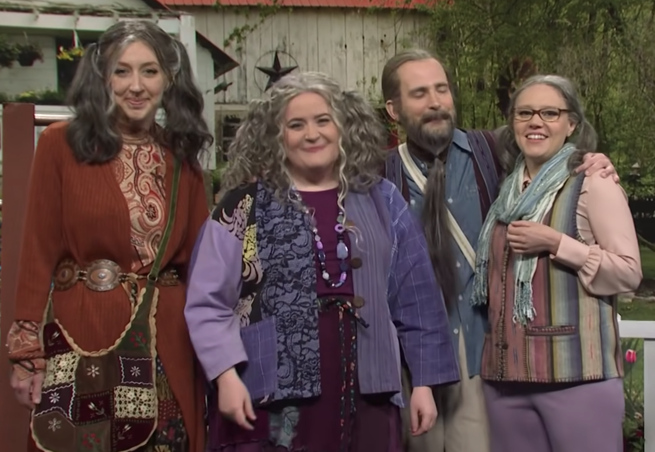 More recent SNL cast members, including Kate McKinnon, in character