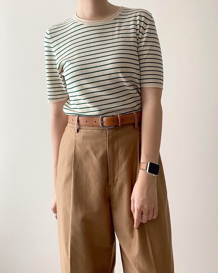ZARA(ザラ)のサマーニット「半袖ニットセーター」のコーディネート