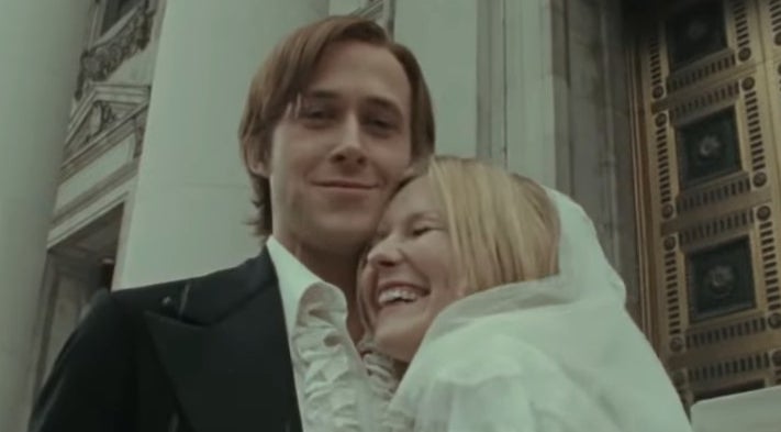 David Marks and Kate McCarthy hugging in their wedding clothes in &quot;All Good Things&quot;