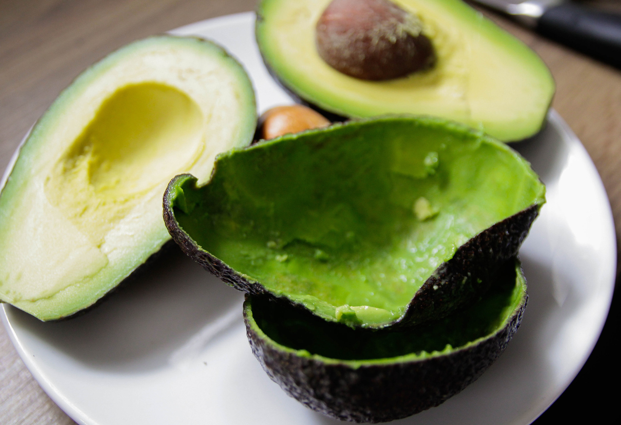 A peeled avocado