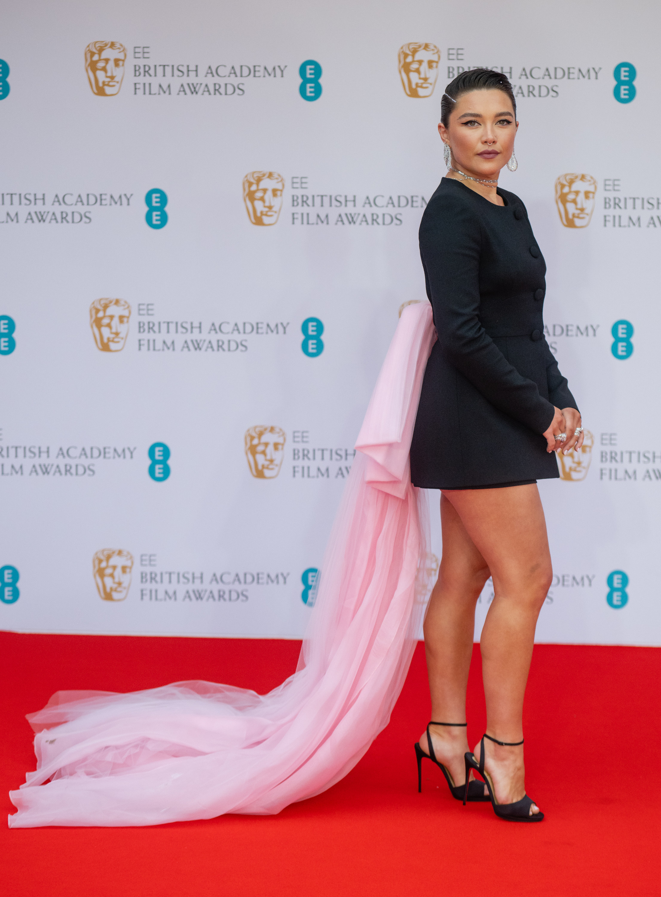 Florence on the red carpet at the BAFTAs