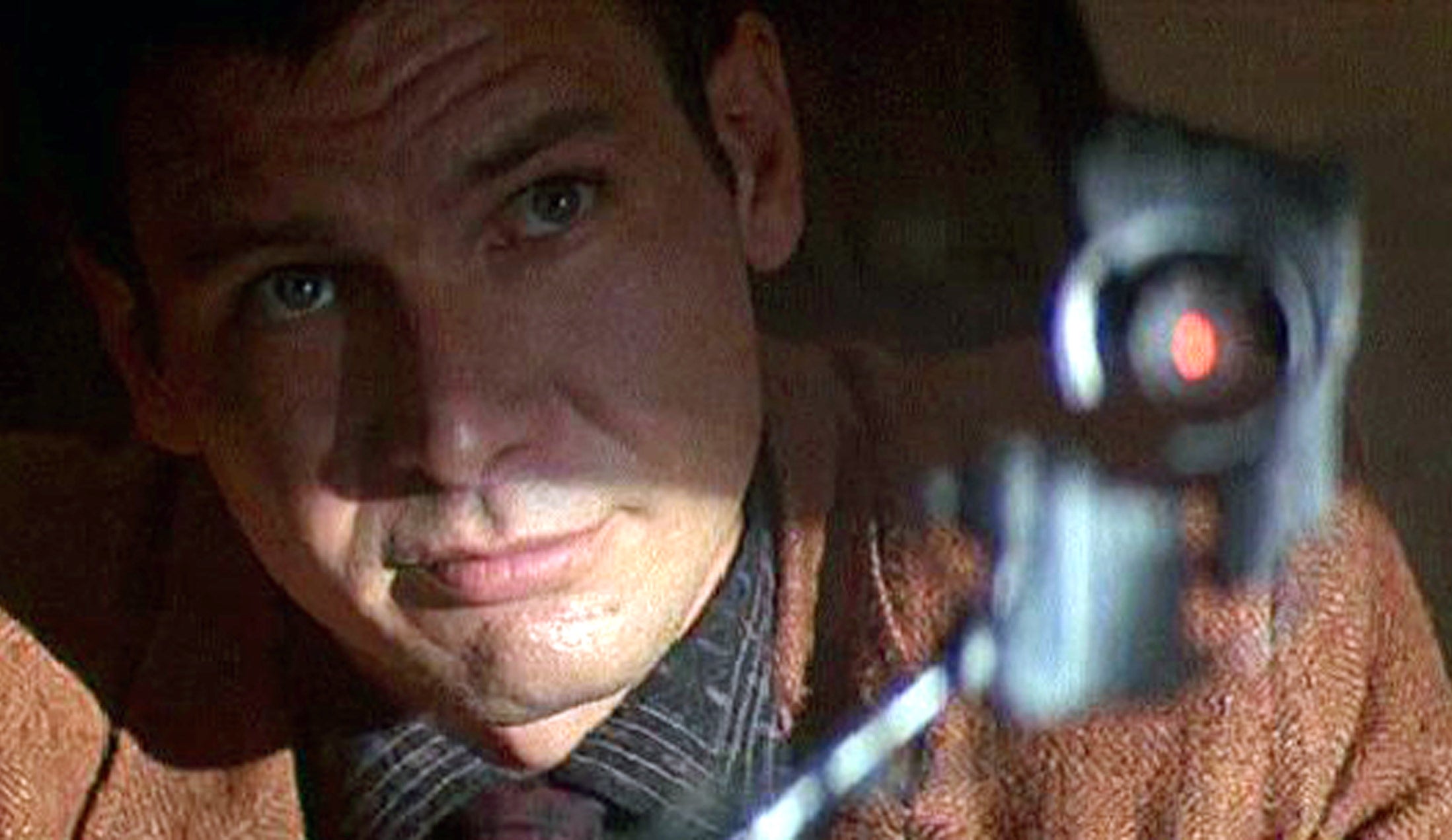 close up of Harrison in the film