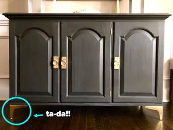 Reviewer showing a afloat  changeable  of their caller   painted buffet with the golden  feet