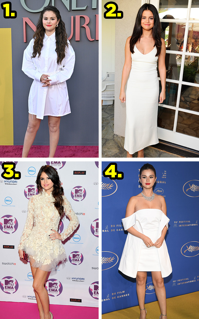 Selena wears four white dresses at celebrity red carpets