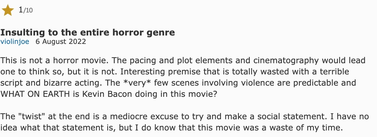 1 star IMDB review of They/Them