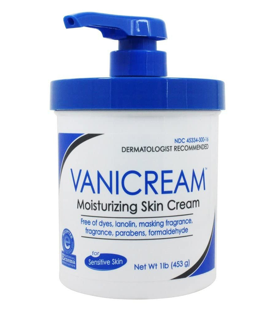A bottle of Vanicream, moisturizing skin cream