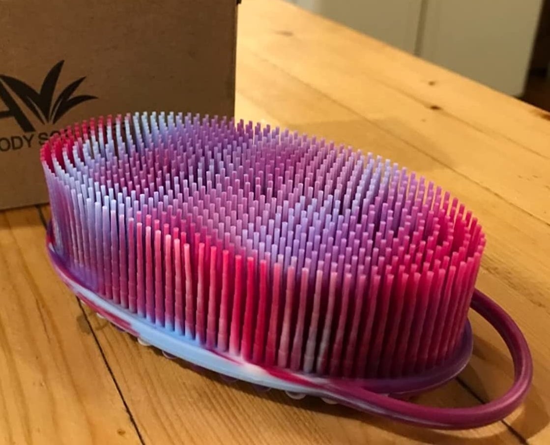 Reviewer image of pink and purple brush