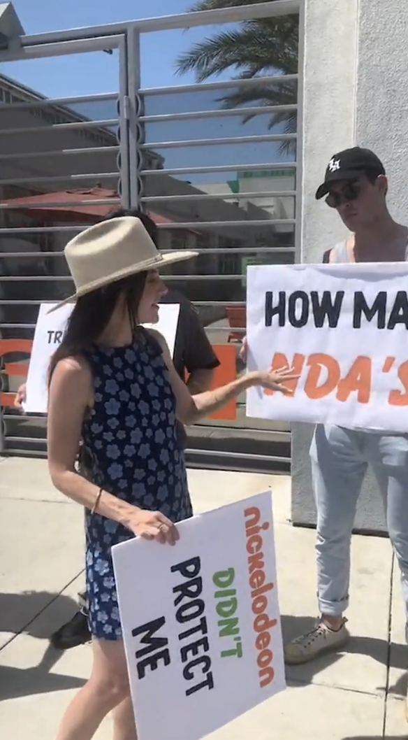 alexa outside with others during the protest