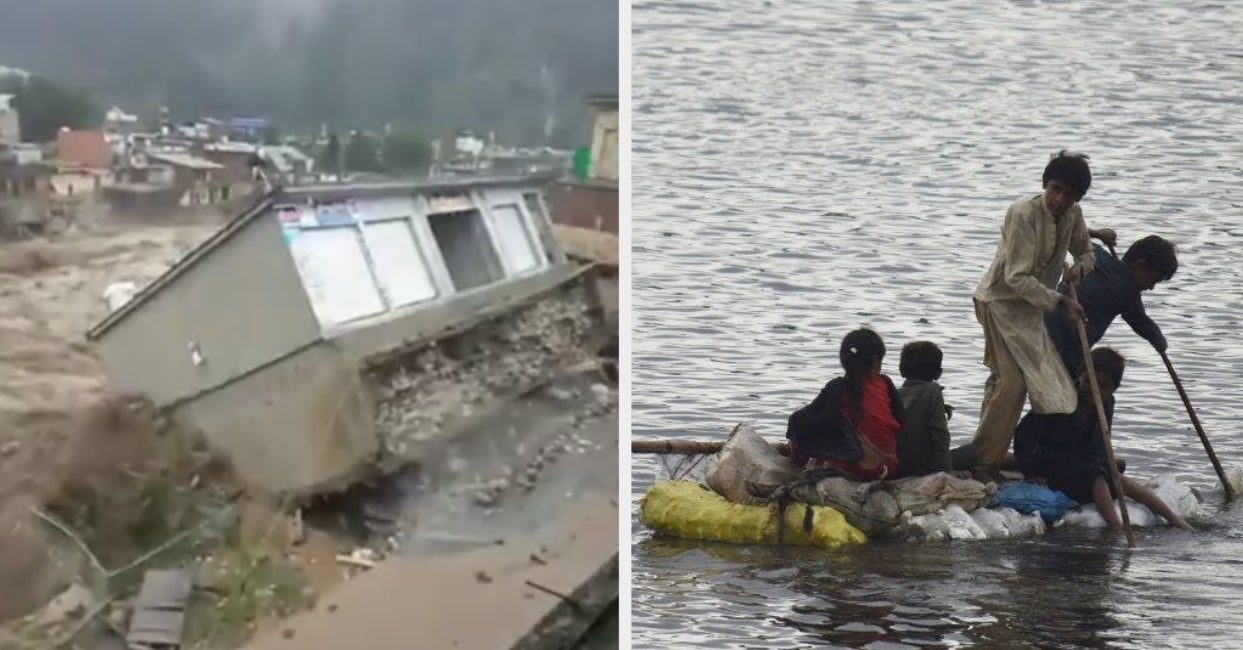 Pakistan Flooding Videos Show Buildings Being Washed Away