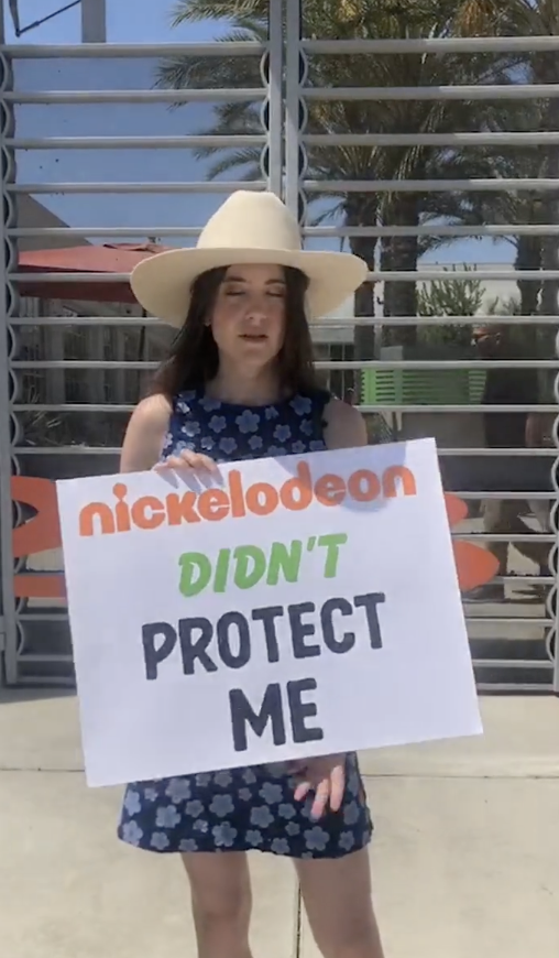 Alexa Nikolas protesting