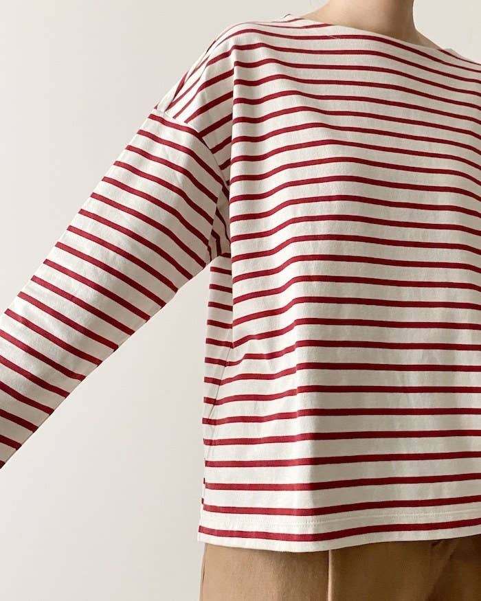 UNIQLO（ユニクロ）のオススメのファッションアイテム「ボーダーTシャツ（長袖）」のコーディネート